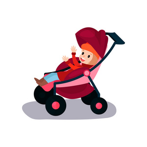 粉红色的婴儿车图片