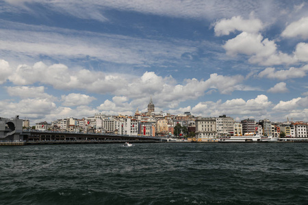 加拉塔大桥和在伊斯坦布尔市的 Galat 塔