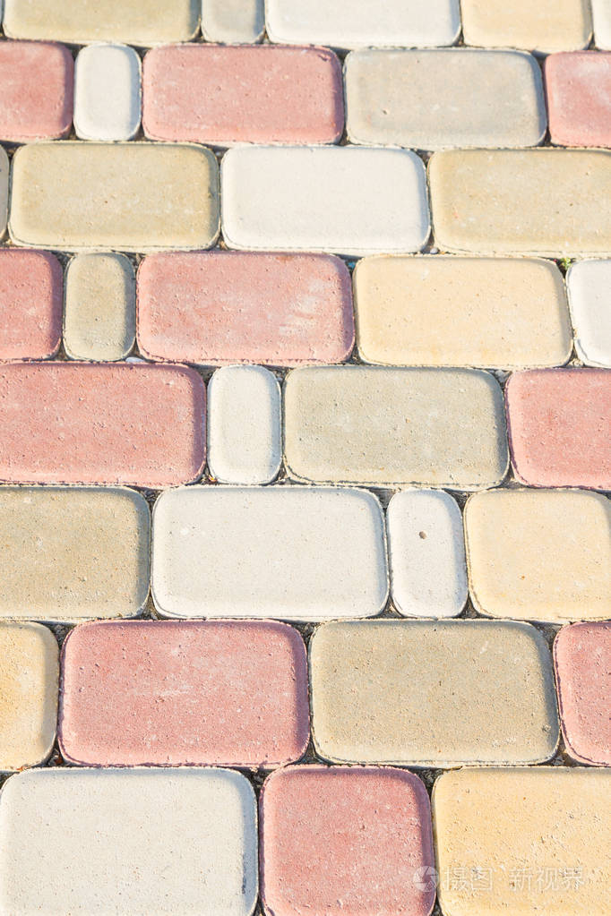彩色的砖块的形式铺路