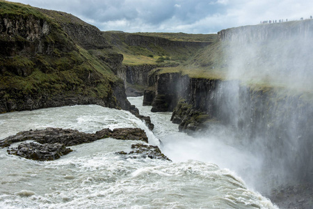 Godafoss 瀑布北部中部冰岛 Bardardalur 区的视图