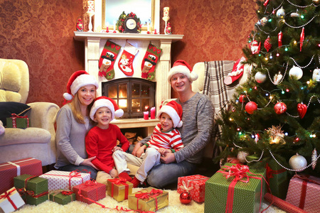 圣诞party圣诞快乐的家庭照片