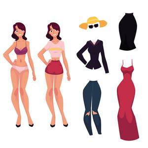 女孩衣服卡通图片