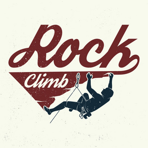 老式字体设计与山上的登山者图片
