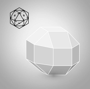 rhombicuboctahedron 是一个几何图形。时髦时尚简约的设计。电影的固态物体。rhombicuboctahedro