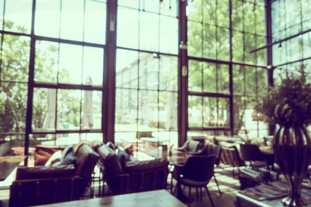 抽象模糊咖啡店咖啡馆 餐厅和室内