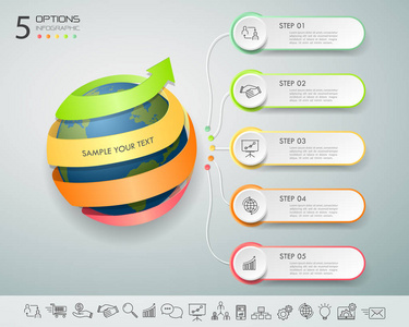 设计图表模板 5 选项。经营理念