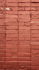 墙面砖由红色石头背景。被宠坏的砖是老式
