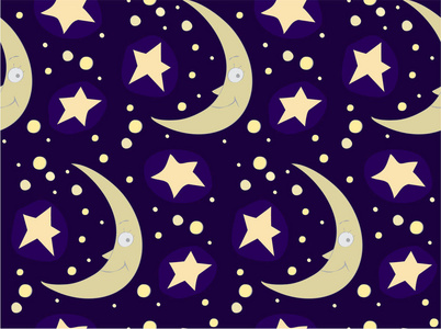 星星月亮插画图片