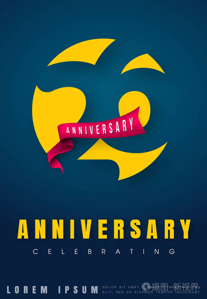 周年纪念徽章 26 周年模板设计.创造性的 des