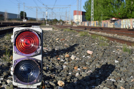 交通灯火车图片