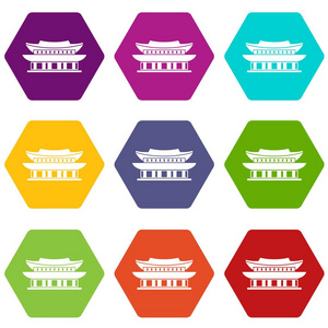 景福宫，首尔图标设置颜色六面体
