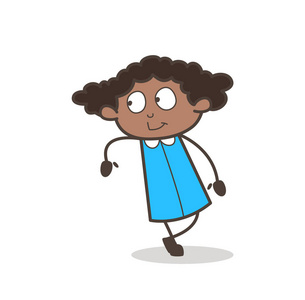 快乐的非洲女孩站姿矢量图片