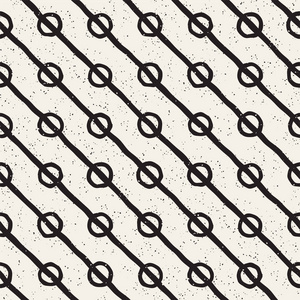 无缝图案与手绘线抽象背景与徒手笔画黑白纹理包装纸的装饰品