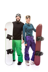 夫妇与滑雪板