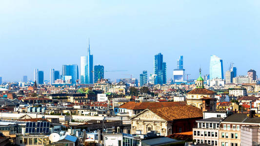 米兰，意大利的城市天际线