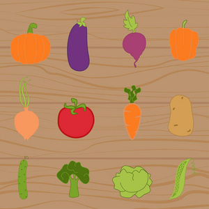 可爱的卡通蔬菜