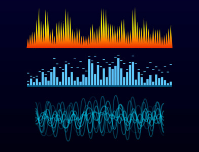 矢量数字音乐均衡器音频波形设计模板音频信号可视化信号图示