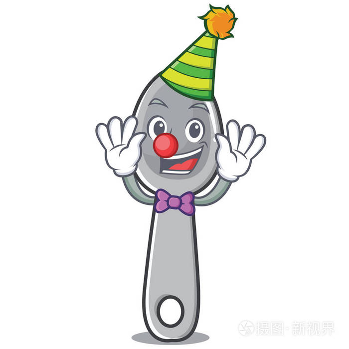 小丑的勺子字符卡通风格