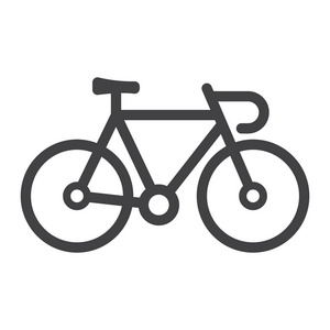 自行车线图标 运输和交通工具 自行车