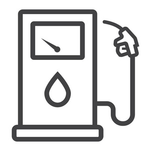 煤气站线图标 汽油和燃料泵标志