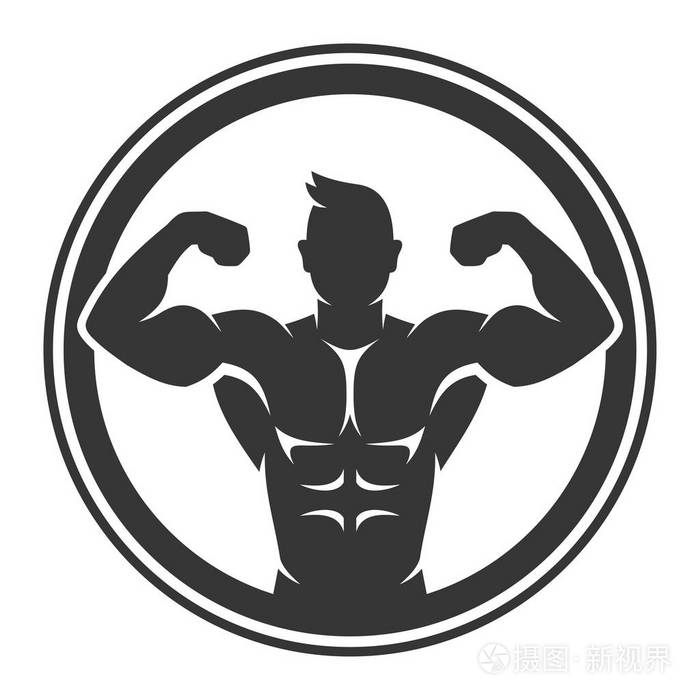 健美运动员标志图标在白色背景上.矢量插画-正版商用图片0zjmro-摄图