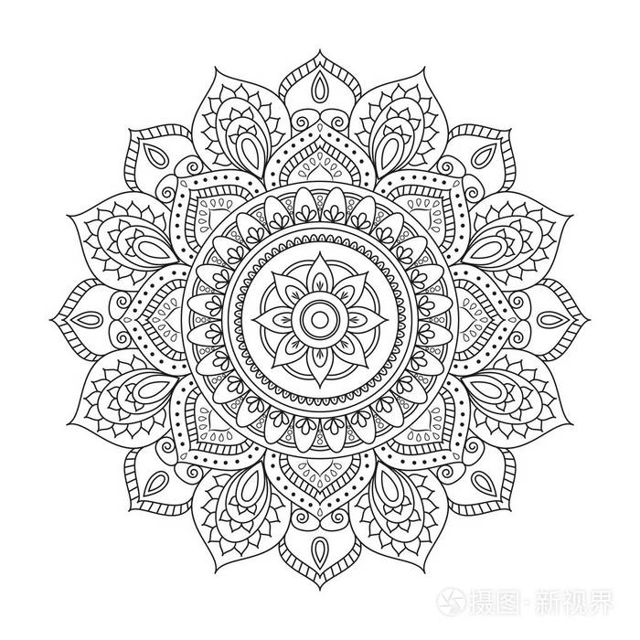 曼陀罗花老式的装饰元素东方模式v