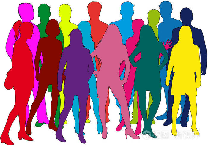群的人.人群中的人剪影