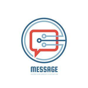 消息-矢量 logo 模板概念插画.演讲泡沫创造性的星座.互联网聊天图标.