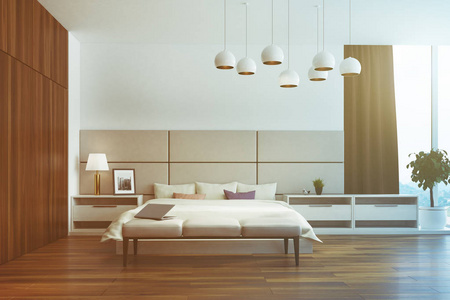 白色和米色的床上用品图片