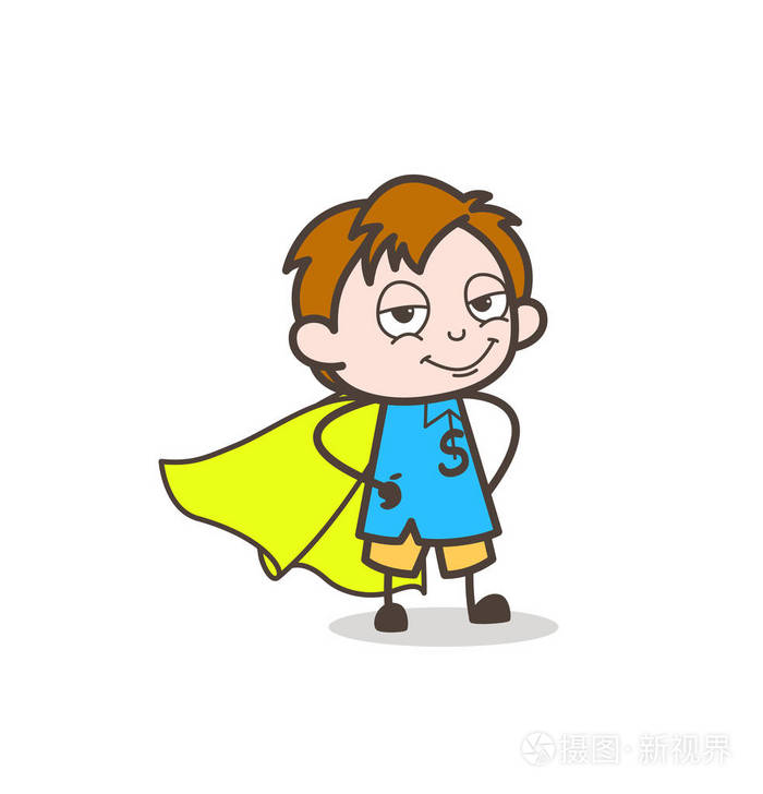 微笑超小男孩可爱的卡通小孩矢量