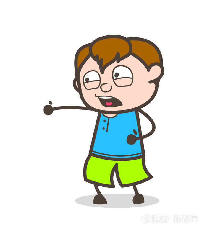在侵略可爱的卡通男孩插图叫嚣