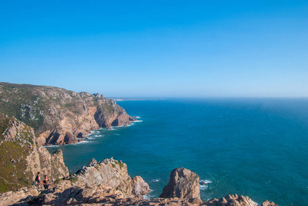 Cabo da Roca，葡萄牙。欧洲大陆的最西风点大西洋上空的悬崖