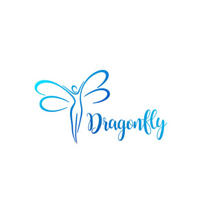 矢量 logo 设计。蜻蜓标志