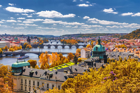 查看历史桥梁 布拉格老城和伏尔塔瓦河河