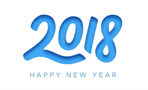 快乐新的一年 2018年贺卡与剪纸