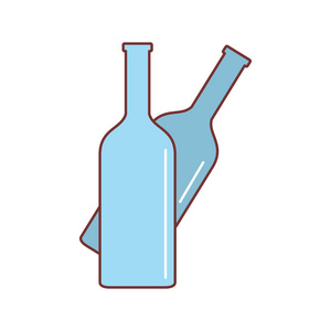 瓶子图标。 白色背景上隔离网页的瓶子矢量图标卡通插图
