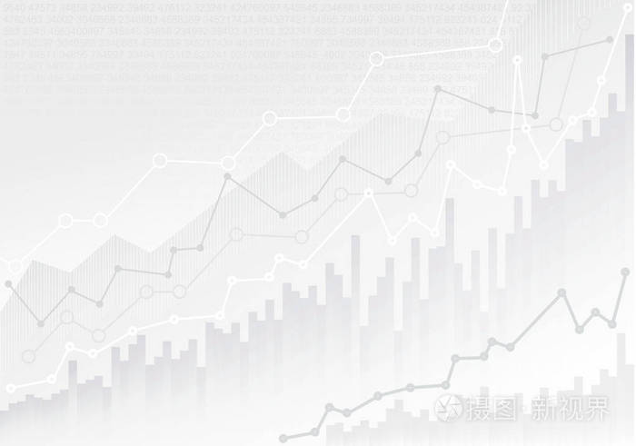 抽象的金融图表趋势线图和股票市场中的数字样机模板准备好您的设计