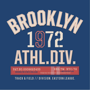 体育运动布鲁克林排版T恤图形