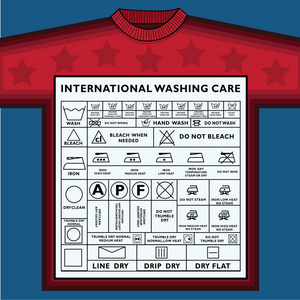 洗衣符号图标集洗衣符号矢量插图