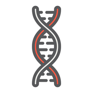 Dna 填充轮廓图标 医学和保健