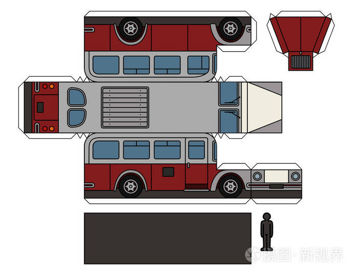 手工公交车图纸图片