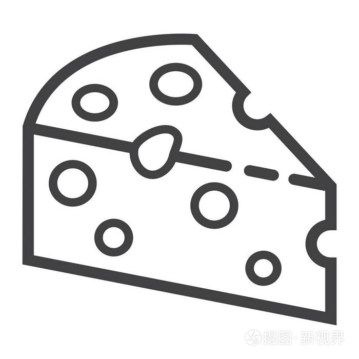 奶酪线图标,食品和饮料,乳制品的标志插画-正版商用图片0zlu4v-摄图新