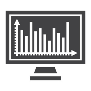监视器图表固体图标 业务和图