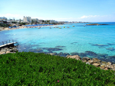 沙滩海岸景观地中海塞浦路斯岛