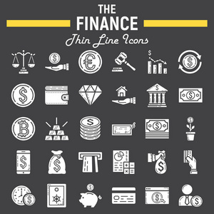 金融字形图标集，业务标志集合