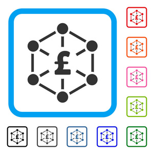 英镑的金融网络框架图标