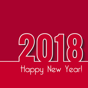 快乐新的一年到 2018 年。创意贺卡模板