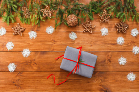 圣诞装饰 礼品盒 花环帧背景