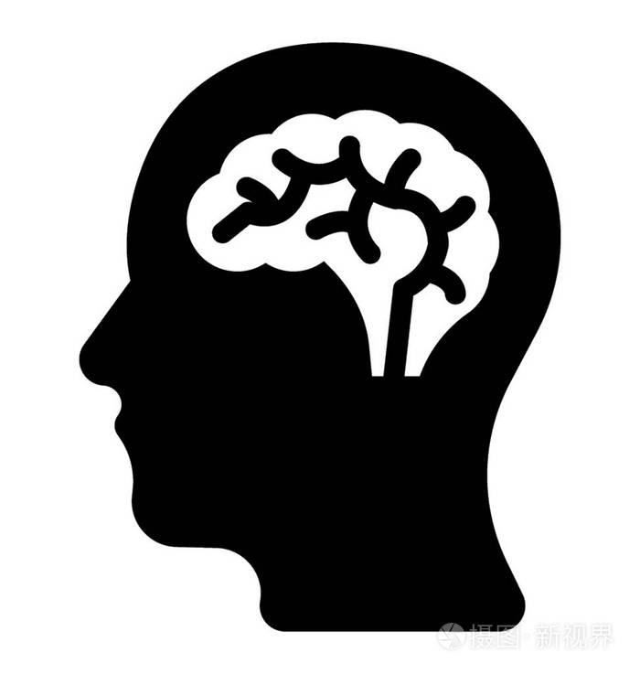 脑字形矢量图标