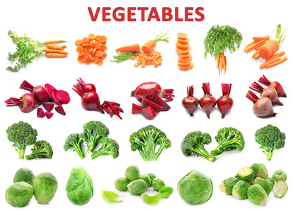 不同蔬菜的抽象拼贴画